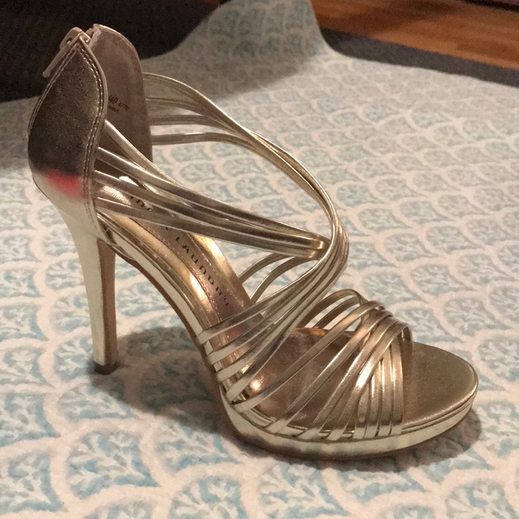 Brand New Chinese Laundry Gold Strappy Pumps